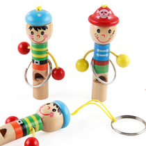 Wooden Cartoon Pirates Small whistles Fancy Pronoun Toys Hanging Key Buttons Children Blow up Musical Instruments Toys