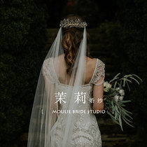 MouLie Jasmine bride main wedding dress long tail mopping white simple atmosphere wedding wedding double veil