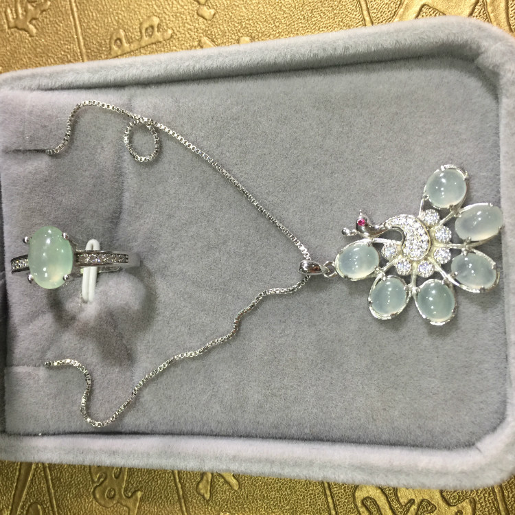 china myanmar natural myanmar waxy ice jadeite inlaid pendant ring