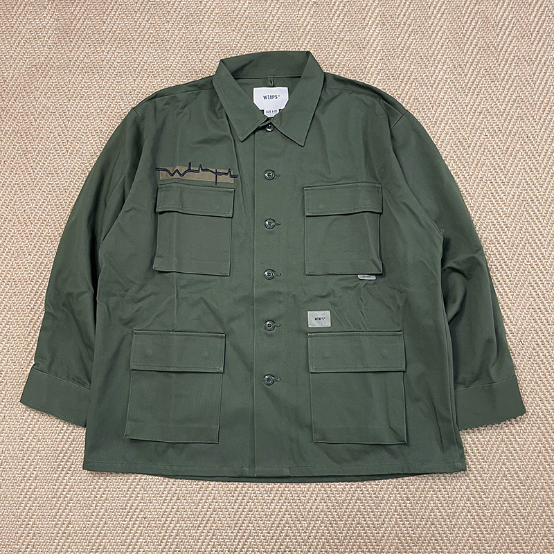 國倉WTAPS JUNGLE 01/LS/COTTON.TWILL 四口袋工裝襯衫21AW-Taobao