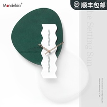 Yan value Nordic wind light luxury time clock clock living room modern simple personality creative background wall decoration art