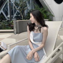 Spring and summer new Korean dress temperament thin CD large size false mother change suspender skirt skirt long skirt slim skirt