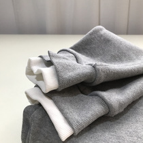 Nine buckle large size womens winter new thin casual pants fat mm thickened warm all-match drawstring sports pants K96