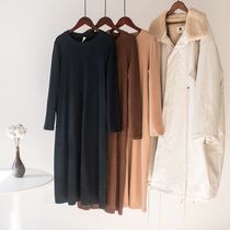 Nine buckle large size womens clothing autumn and winter thickened velvet medium-long T-shirt skirt fat plus size A thin base skirt 656