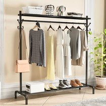 Indoor clothes rack floor-to-ceiling folding bedroom clothes rack simple single rod cool clothes rack multi-function drying change