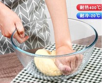 Transparent glass bowl Household salad bowl large microwave oven baking special heat-resistant high temperature beating eggs and washbasins