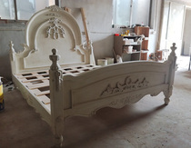 French princess bed solid wood carved light luxury retro old bed wedding bed girl girl American pastoral British British British