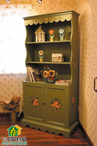 March rural style bookcase Mediterranean style solid wood American hand-painted furniture sideboard display cabinet British British British