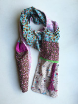 Original pure handmade cloth art scarf Broken Flowers Fields Garden Wind Less Children Numb Mosaic small crowdsourced design Elegant Temperament