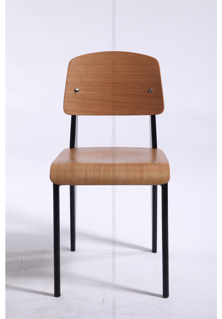 标准椅 实木金属餐椅 餐厅等位椅子铁艺弯木椅现代简约学校课桌椅