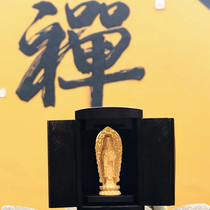 Lingyin Temple with Buddhas incense box set purple sandalwood velvet sand gold Buddha statue Guanyin Bodhisattva open light praying for good luck