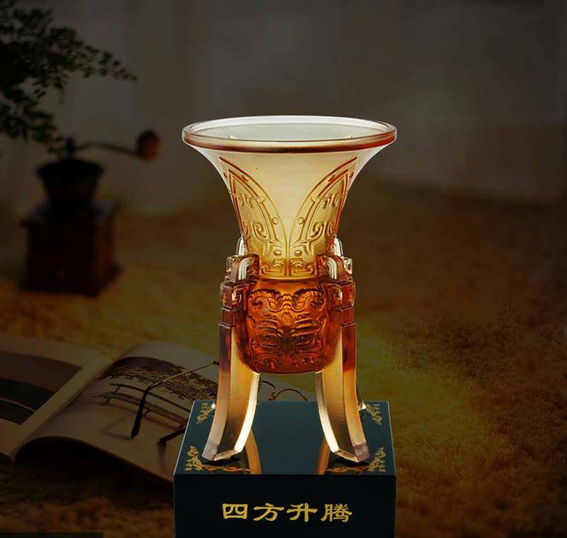 古法制作 夏氏琉璃四方升腾摆件升职求学开业商务办公礼品 s-013