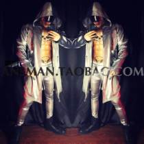 New Nightclub Men And Women Singer Gogo Bar DS Tech Wind Mirror Silver Hip Hop Cape Performance Suit