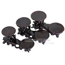 Solid wood base wooden shelf wood carving ornaments home crafts bracket round stone teapot bonsai seat