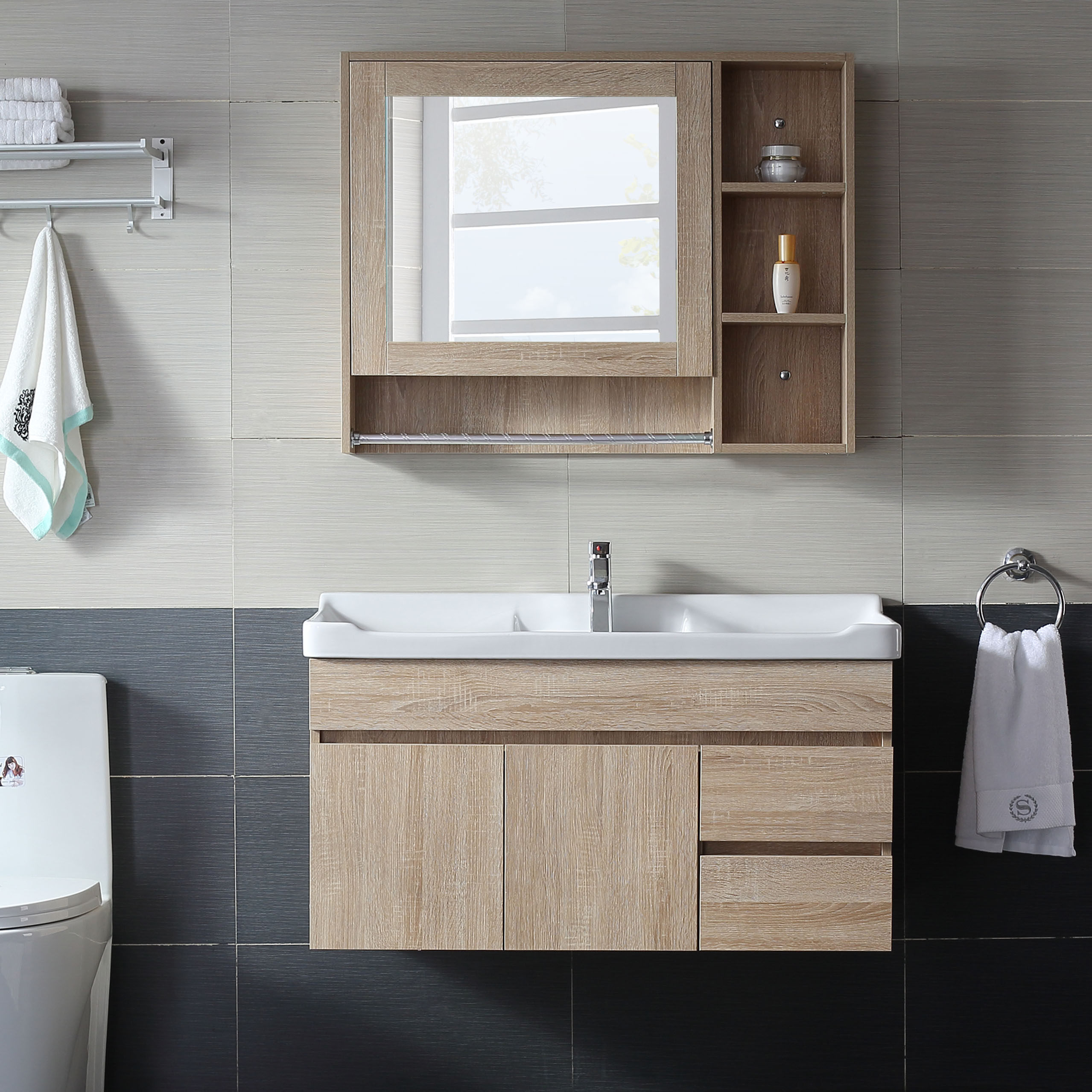 卫浴柜北欧浴室柜组合吊柜镜柜洗漱台现代简约卫生间洗脸柜面盆柜