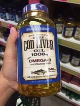 British HB HollandBarrett Omega3 yellow fish oil deep sea cod liver oil capsules 240 capsules