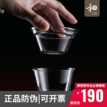 Taiwan Heyi Yueyuan tea filter glass tea filter Pure high borosilicate filter tea separator tea leakage net Kung Fu tea set