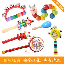 Baby rattles the bell and waves drum hand grip for hearing visual training for three 6 months lying on the head-up toy puzzle