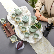 Jade small tea tray set Kung Fu tea set Household simple modern tea table living room small creative Buddha tea tray