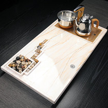 European-style marble Kung Fu tea tray Automatic induction cooker integrated household simple modern stone tea tray for living room