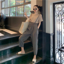 2023 Summer New Harbor Fengshan Wear Yangshan Wear Ocean Age Reduction and Fashion Career Strap Pants