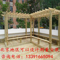 Outdoor anticorrosive wood flooring grape shelf courtyard terrace garden platform fence wall panel design Outdoor