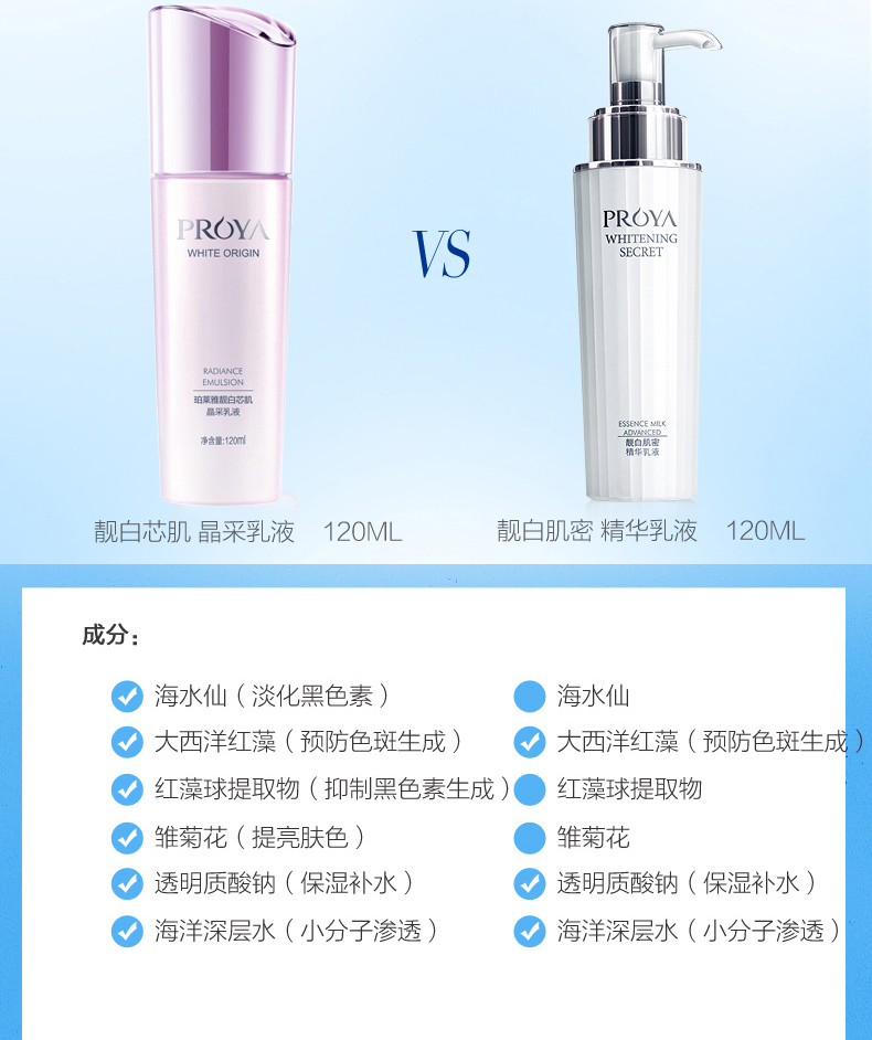 美妆个护/面部护肤 珀莱雅靓白芯肌晶采乳液120ml 美白淡斑提亮滋润