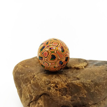 Intangible heritage handicraft 12mm large lacquer beads single beads loose beads Buddha beads diy jewelry accessories rhinoceros lacquerware inlaid with mother-of-pearl
