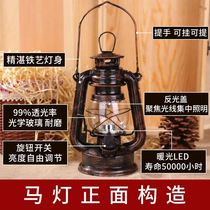 Horse lantern outdoor camping tent lamp kerosene lamp outdoor desktop script killing atmosphere light old bar clearing table lamp