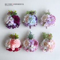 Rose wedding bride and groom wedding purple corsage hand flower groomsmen bridesmaid wedding etiquette cutting Red