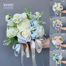 Fresh feeling natural Korean and European bride wedding simulation holding flower ball wedding photo studio shooting decoration set