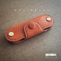 One heart one thing private leather goods custom Italian vegetable tanned box coin purse coin bag