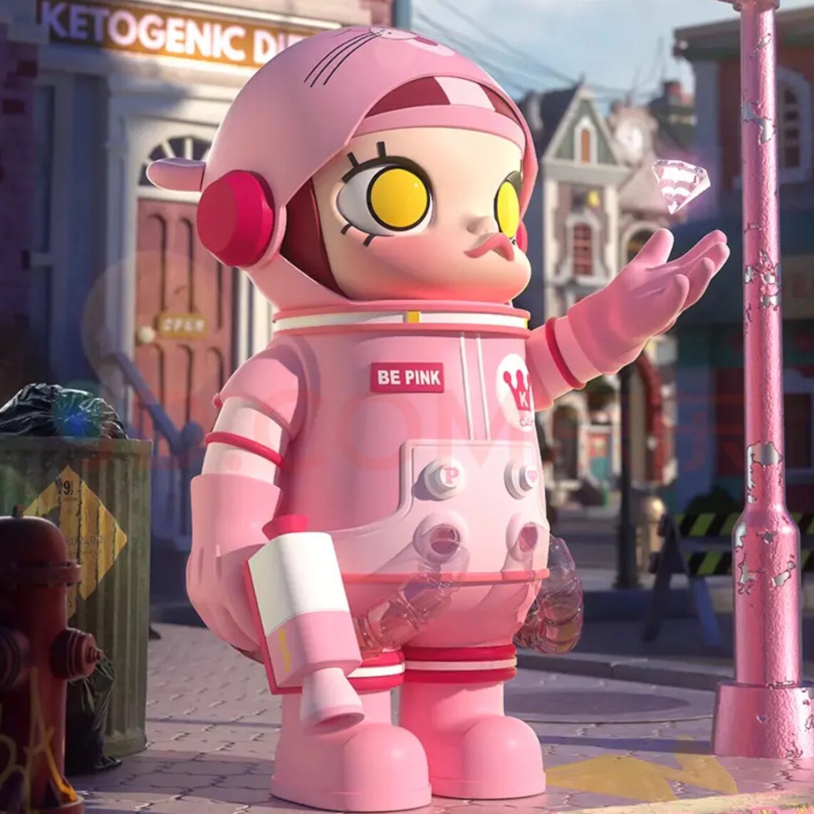 泡泡玛特 popmart 粉红豹联名宇航员molly 400%潮玩