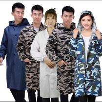 Long-sleeved mens and womens adult overcoat coat coat Breeding long anti-fouling waterproof blue coat Autumn and winter grain and oil store