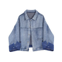 VEGA CHANG denim short coat women autumn 2021 New retro harbor flavor bf wind loose jacket jacket coat