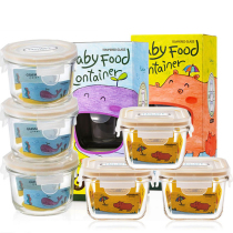 South Korea imported glasslock glass food bowl mini microwave baby crisper baby food box cooking