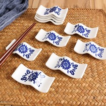 New blue and white chopstick holder Bone China chopstick holder Pure white ceramic spoon holder Chopstick holder Household chopstick holder 10 pieces
