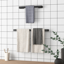 Bathroom towel rack Toilet towel hang hole-free toilet Aluminum alloy toilet single pole towel bar