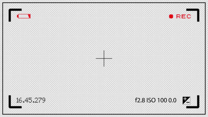欧阳娜娜vlog视频vcr效果摄像机录制取景框透明通道素材pr/fcpx
