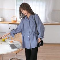 Micro waist kung fu shirt ~ pregnant womens autumn new shirt temperament small tide mother loose postpartum lactation clothes