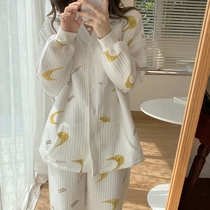 Air cotton Moon Clothing Spring and Autumn cotton postpartum lactation pajamas 10 Months 9 Winter maternal home clothing set 11