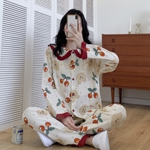 Yuezi clothing spring and autumn cotton postpartum summer thin cotton yarn Nursing Nursing Home clothing pregnant womens pajamas