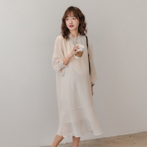Pregnant women autumn dress small fashion tide hot mother hipster foreign style long flowing autumn skirt