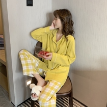 Pregnant women pajamas 2021 Spring Summer new long-sleeved trousers moon clothing cotton yarn breathable postpartum nursing home wear