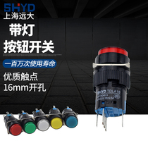 Shanghai big button switch TDLA16 Y-11D with lamp reset button 16MM with lamp self-lock five feet