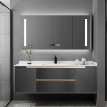 Rock plate one-body basin bathroom cabinet combination Nordic light luxury wave sink wash face Basin basin cabinet toilet wash table