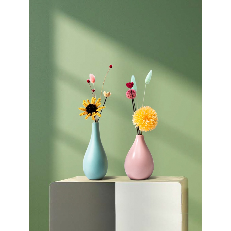 Vase furnishing articles ceramic Nordic ins morandi, small pure and fresh and creative living room table surface dry flower arranging flowers adornment
