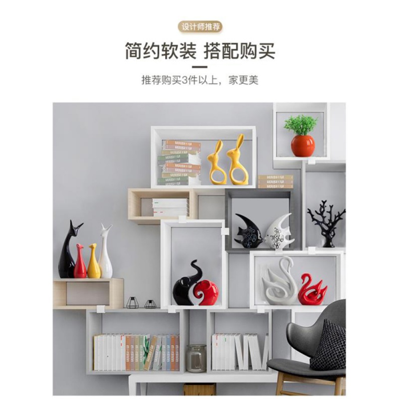 Creative home decoration small place of modern television red wine sitting room porch contracted ceramics handicraft swans