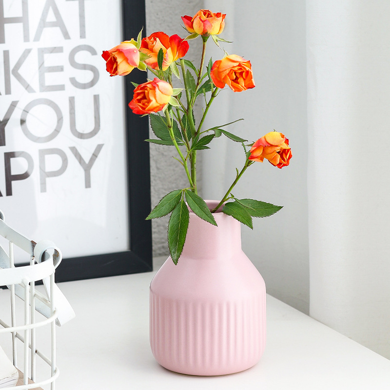 Ins Nordic simple ceramic vase new dried flowers flower arrangement home sitting room bedroom furnishing articles table decorations