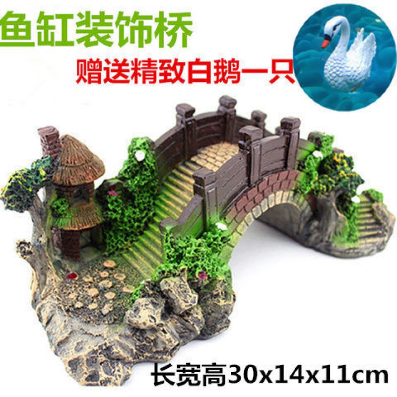 Resin landscape water stone Bridges ceramic bridge landscape bonsai rockery stone waterfall water decorative furnishing articles